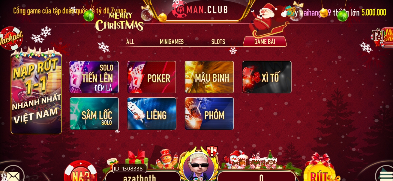 Play Manclub với đa dạng game bài cho nhu cầu giải trí