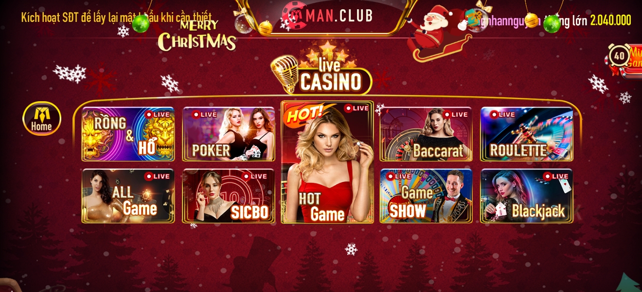 Manclub giới thiệu những tựa game casino hot nhất