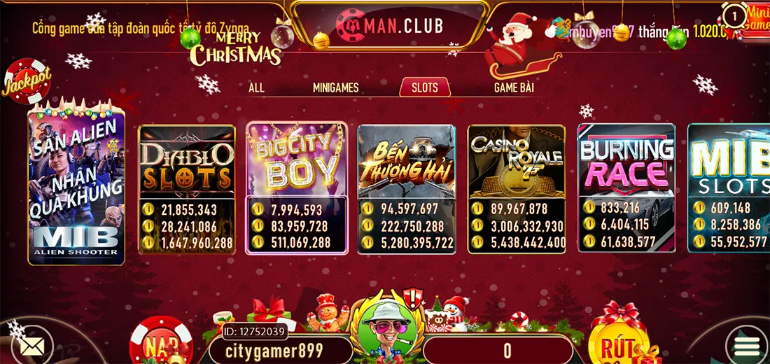 sảnh game slots tại link tải manclub