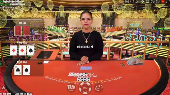 Ván bài Poker diễn ra ở casino play Manclub