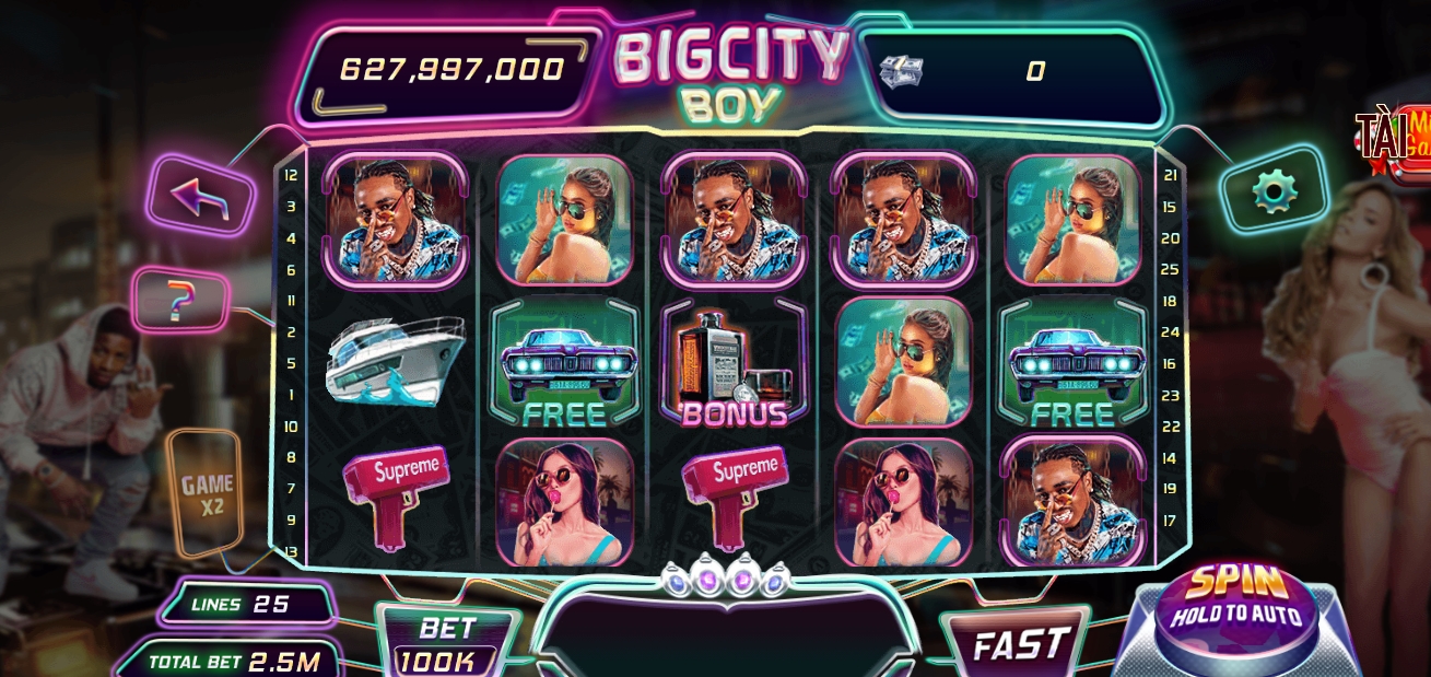 Giao diện nổ hũ Bigcity boy tại game Manclub