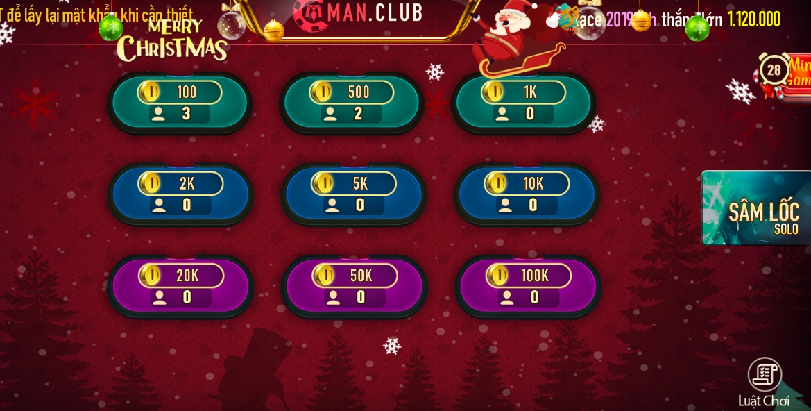 Truy cập link tải Manclub chiến game sâm lốc online