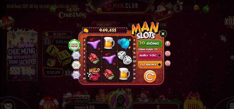 Tổng quát cách chơi mini game Man slots ở Manclub app