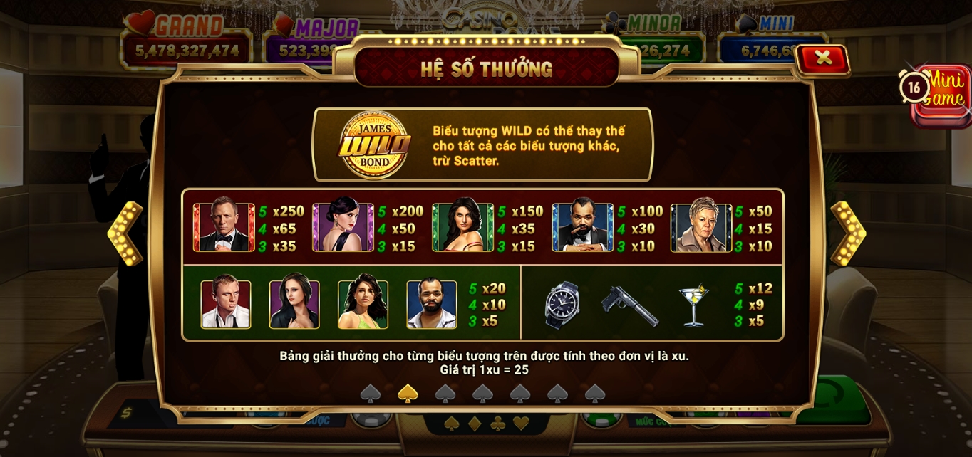 Cách tính thưởng slot Casino Royale game  Manclub